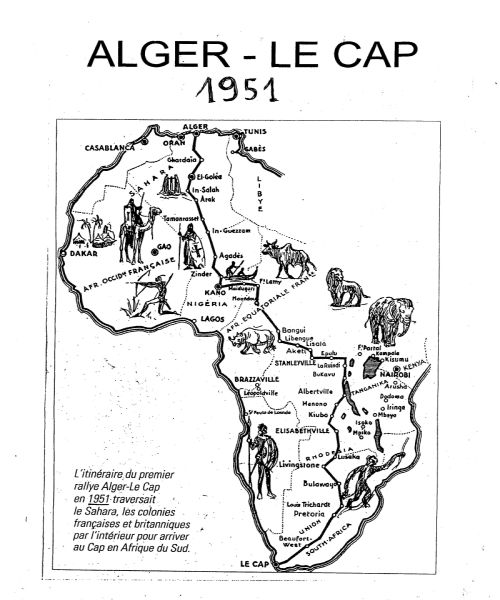 Alger Le rallye Alger - Le Cap 1951