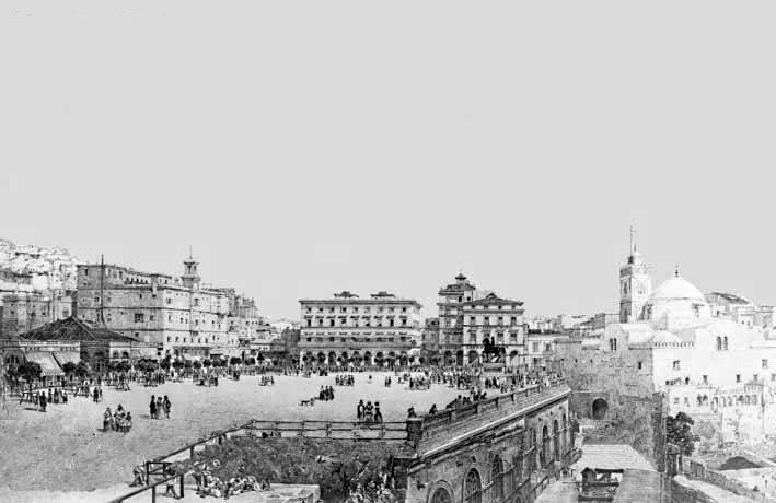 La place du gouvernement et la statue du d' Orleans en 1852.