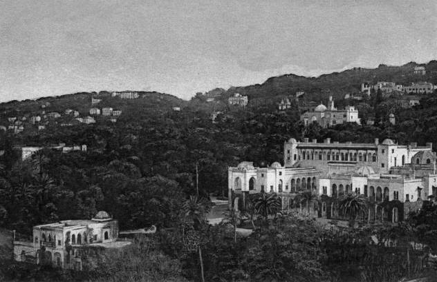 Palais du gouverneur, &nbsp; &nbsp; l'�glise Anglicane &nbsp; &nbsp; et les villas 