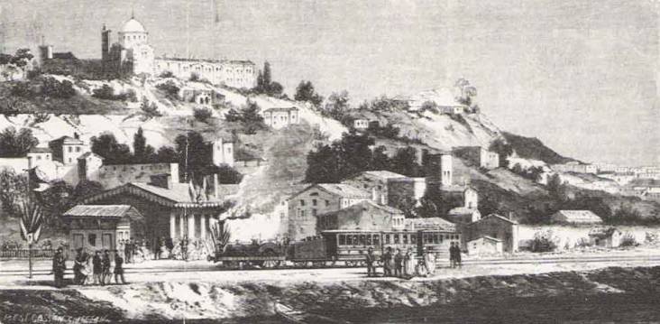 Alger, La gare en 1862. 