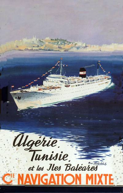 affiche Cie Navigation mixte Alger. 